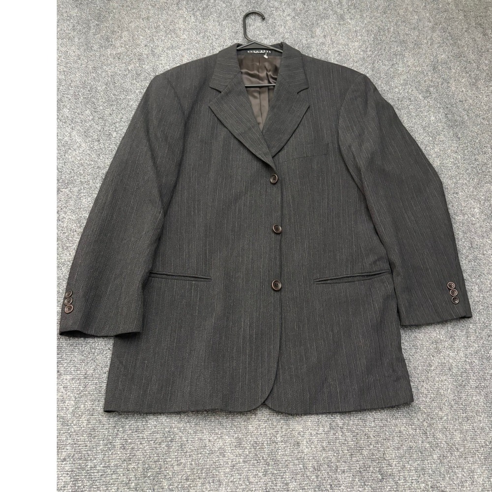 Hugo Boss Einstein Alpha Blazer Mens 42R Gray Pinstripe Virgin Wool Sport Coat